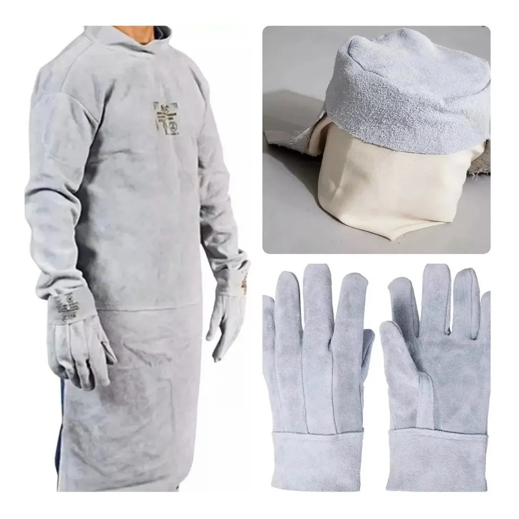 Kit Pedreiro Barbeiro Raspa Avental+touca+luva P/7 Cm
