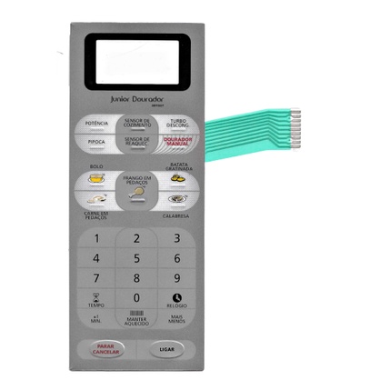 Membrana Teclado Para Microondas Panasonic Nngt 517 Junior Dourador Sensor Cinza