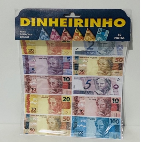 Dinheirinho Notas De Dinheiro Falso De Mentira Jogo Brinquedo Educativo 50 Notas Shopee Brasil 8448