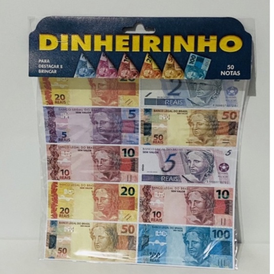 Dinheirinho Notas De Dinheiro Falso De Mentira Jogo Brinquedo Educativo 50 Notas Shopee Brasil 2589