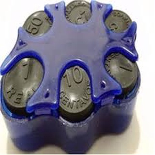 Porta Moeda De Bolso Com Mola De Aço Cor Azul