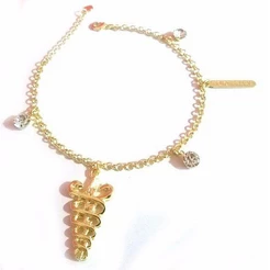 Pulseira Fisioterapia Fisioterapeuta Folheado Ouro 18k