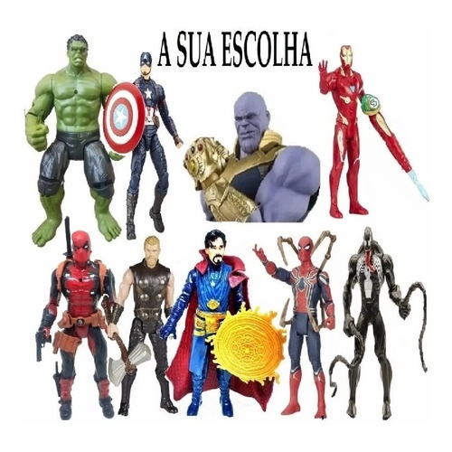 Bonecos Vingadores Avengers 15 cm Hulk Homem Aranha Colecionavel
