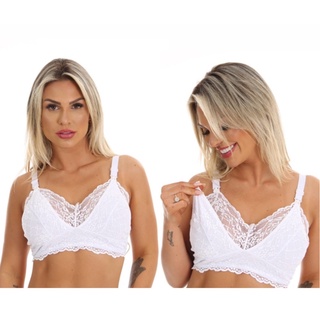 kit 2 Sutiãs FB Amamentação Reforçado Sustentaçao Conforto Rendado Feminino Adulto