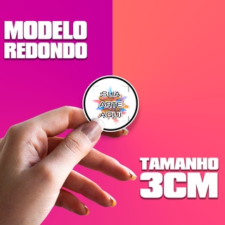 250 Adesivos Personalizados Redondo 3cm com recorte - Personalizados com sua arte