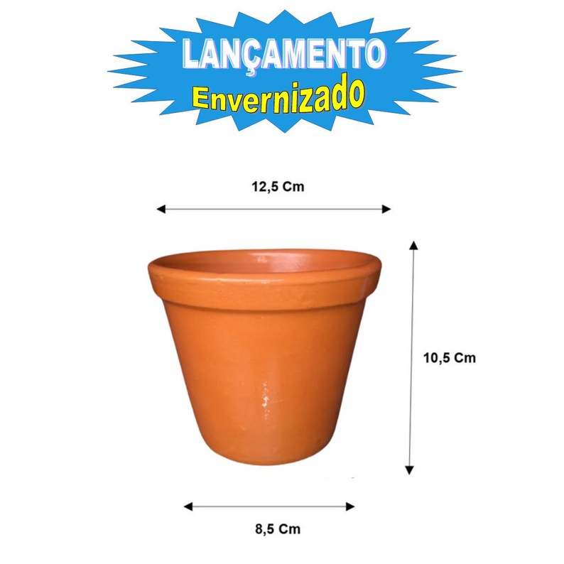 Vaso de Barro ENVERNIZADO Cachepot  Para Kalanchoe, Violeta E Flores