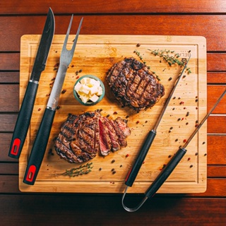 Conjunto Kit Churrasco 3 Peças Com Faca Garfo Pegador Moob Profissional em Oferta na Shopee