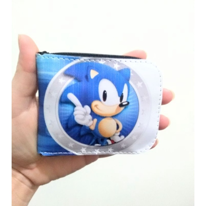 Carteira infantil Sonic ótimo presente menino menina azul