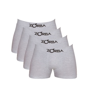 Kit 4 Cuecas Boxer Zorba Algodão Cinza Sem Costura 781