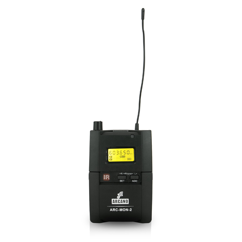 Bodypack receptor sem fio de corpo Arcano ARC-MON2 615–634MHz 100 canais