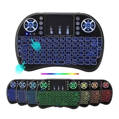 Mini Teclado Keyboard Controle Sem Fio Wireless Iluminado Luz Led para Smart Tv Tv box Pc
