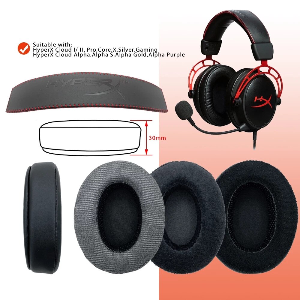 Novos Fones De Ouvido De Substituição Para HyperX Cloud I/II , Jogos Core Silver Alpha ProX