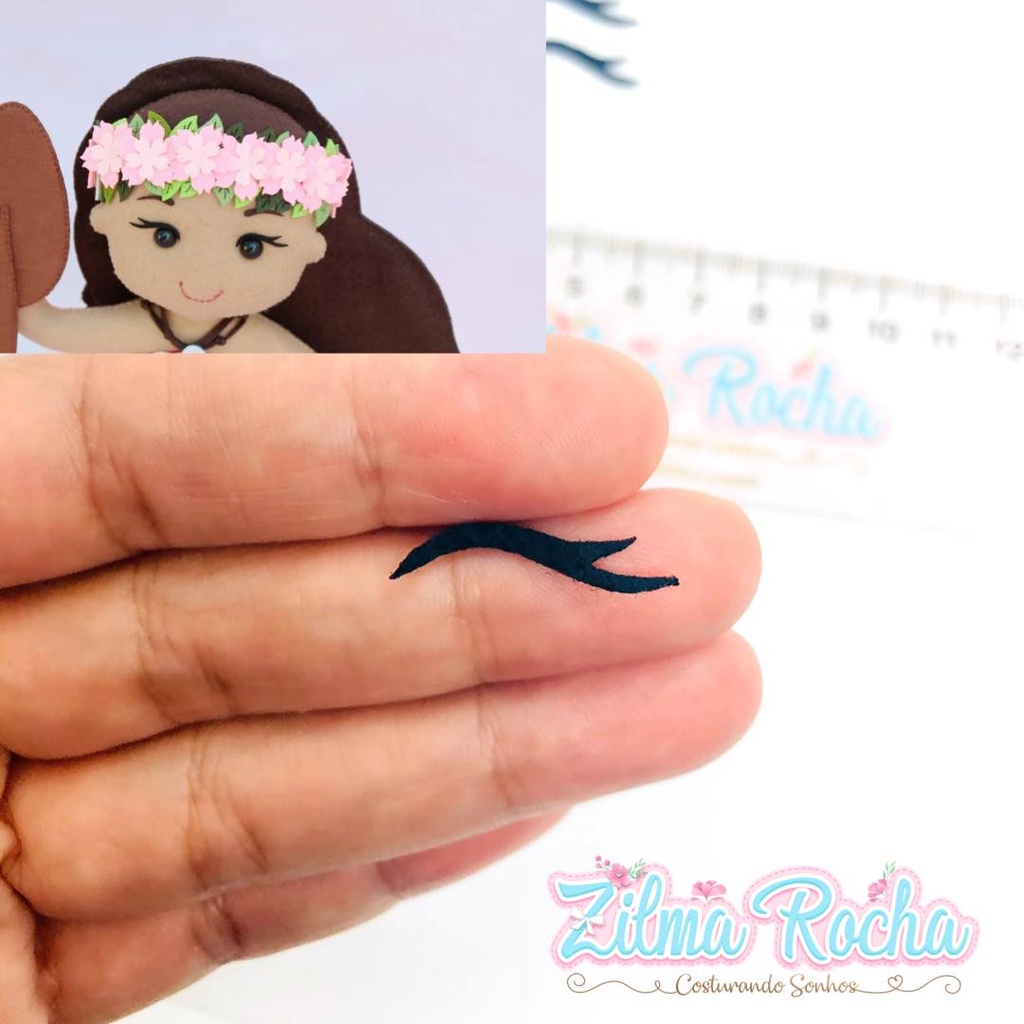 Recorte Cílios delicados em feltro Preto (Escolha o tamanho desejado) em Oferta na Shopee