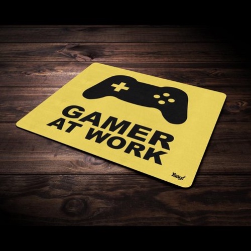 Mouse Pad Emborrachado Divertido Estampa Gamer At Work 23x20cm Para Gamers - Yaay!