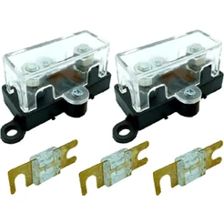 2 Porta Fusível Som Automotivo Midi e 3 Fusíveis 80 Amperes