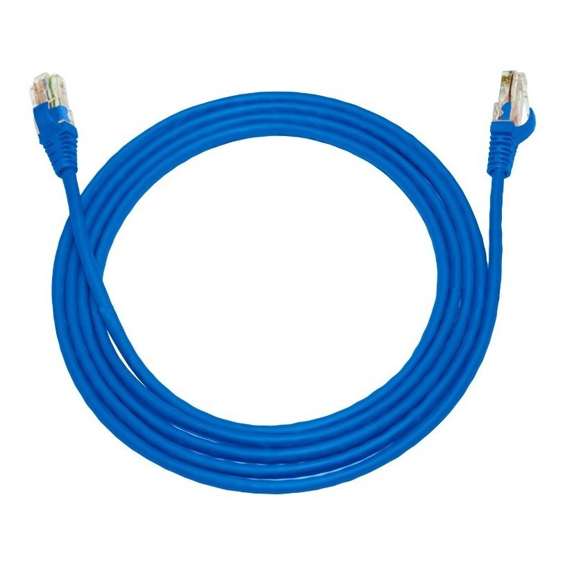 Patch Cord Cat5e Utp Conector Rj45 - 8 Metros Azul Com Capa
