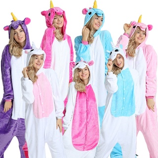 Kigurumi Unicórnio Dos Desenhos Animados Pijamas Macacões Mulheres Homens Flanela Onesies Crianças Animal Traje Cosplay