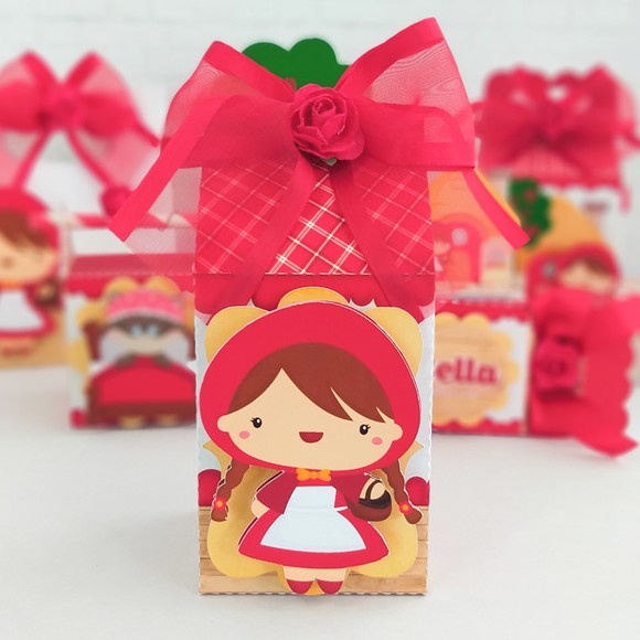 Kit Caixinhas Lembrancinha Personalizada Chapeuzinho Vermelho Aniversário Festa Infantil