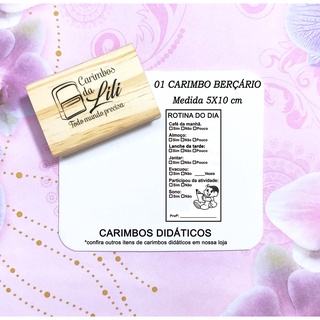 Carimbo Berçário - Carimbo para agendas - Carimbo para Creche - Carimbo Rotinas