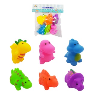 Kit Bichinhos Dinossauros De Vinil Com Som 6 Pçc Sortidos em Oferta na Shopee