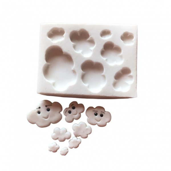 Molde De Silicone Nuvens Diversas Molde Para Confeitaria Molde Para Biscuit 1226 em Oferta na Shopee