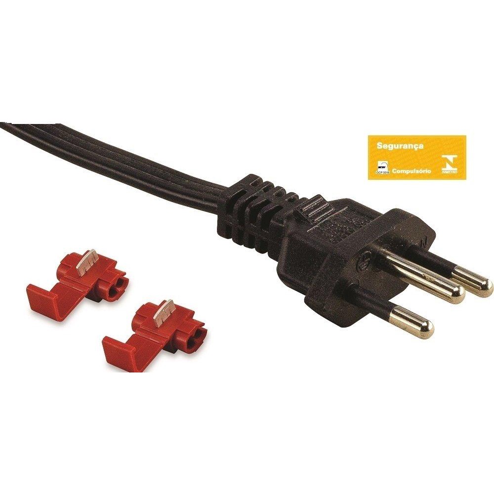 Plugue Macho 20A Tripolar com Emenda Facil Force Line