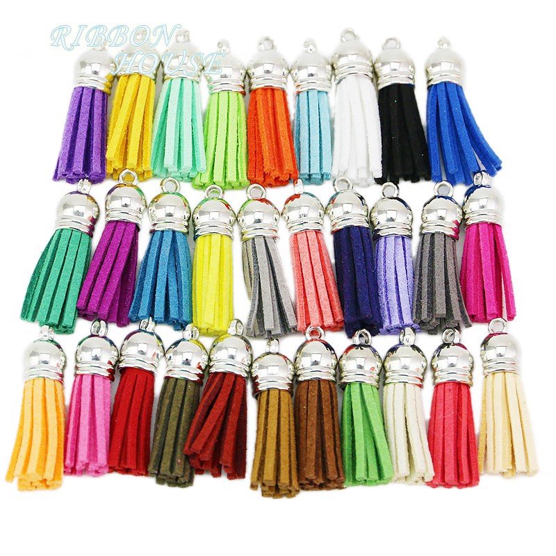 (20 Peças/Peça) Borlas De Couro Com Borla De 4 Cm De Largura Para Renda Purl DIY Chaveiro Alça De Ombro De Telefone