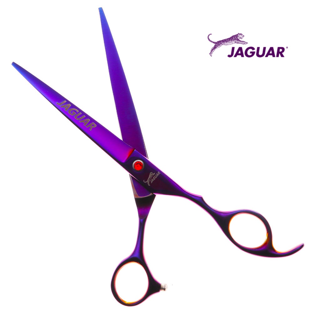 JAGUAR Tesoura De Cabeleireiro Profissional Barbeiro Para Corte De 7 Polegadas Animais De Estimação Estilo Roxo