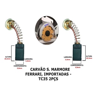 Escova Carvão Serra Mármore Ferrari, Importadas 13-a Tc35 2pcs em Oferta na Shopee