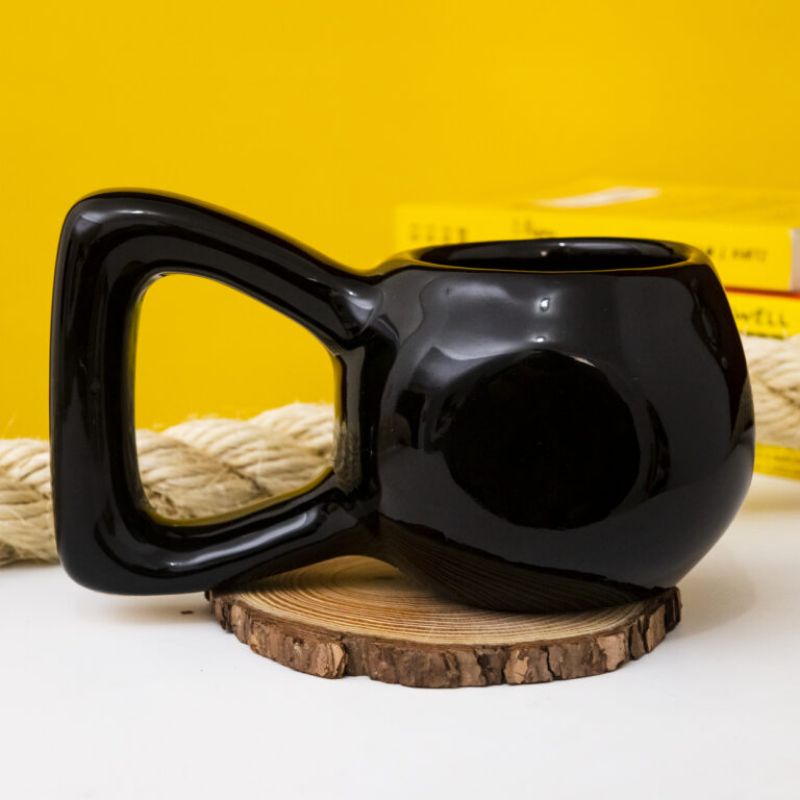 Caneca peso academia crossfit kettlebell 450ml de porcelana
