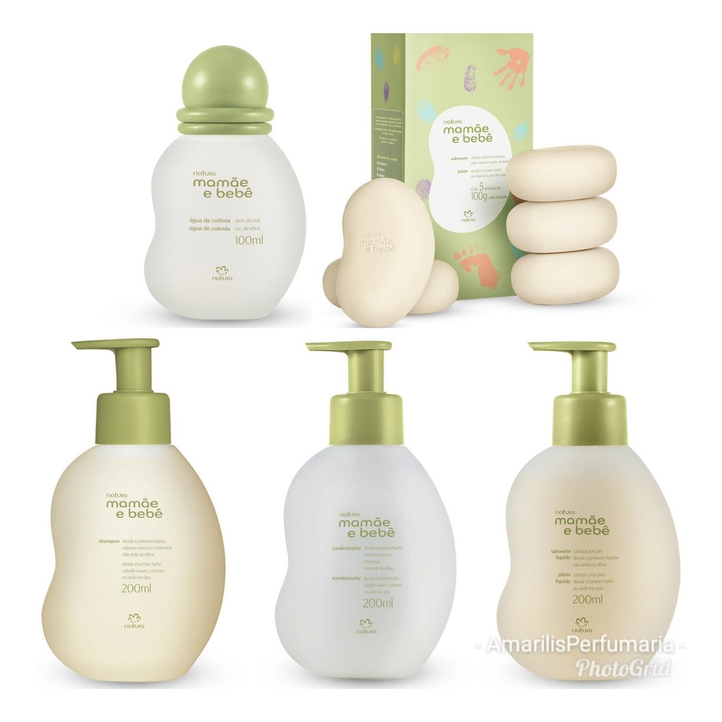 Kit Natura Mamae Bebe Colonia Shampoo Condicionador Sabonete Liquido Sabonete Em Barra Com 5un Beecost