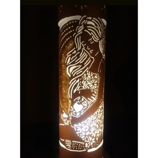 Abajur Luminária Artesanal em pvc 35 cm Bivolt Mamãe Gestante