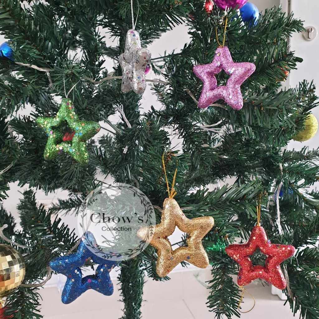 Cabides De Estrela Com Glitter Para Decoração De Árvore De Natal | Shopee  Brasil
