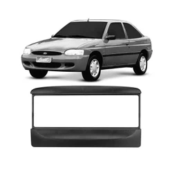 Moldura Painel Contra Frente Para Rádio 1 Din Ford Escort 1997 1998 1999 2000 2001 2002 2003 - Preto