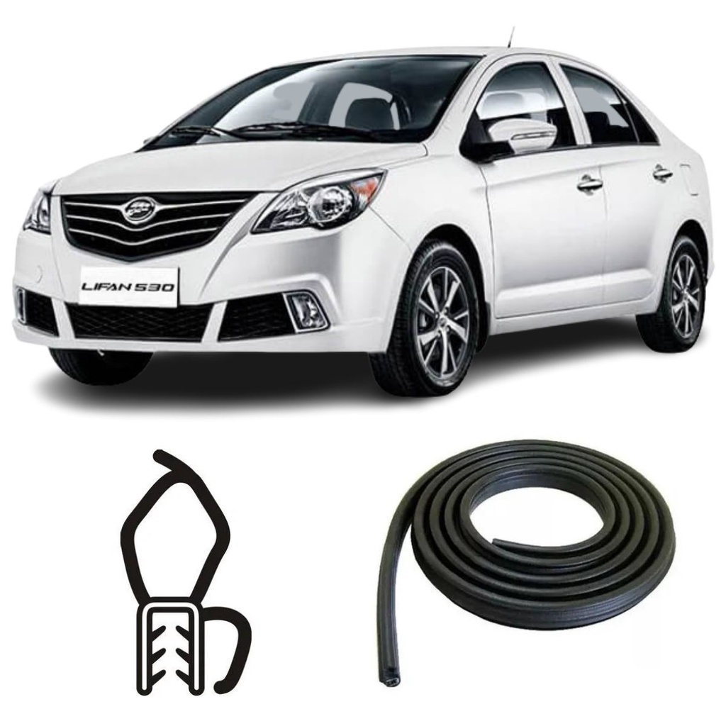 BORRACHA DO PORTA MALAS PRETA COM ABA LIFAN 530