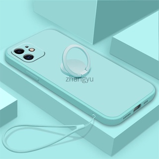 Capa iphone 11 12 13 pro max mimi Borda Reta Com Tudo Incluído De silicone Macia À Prova De Choque Para Celular Cordão De Suporte