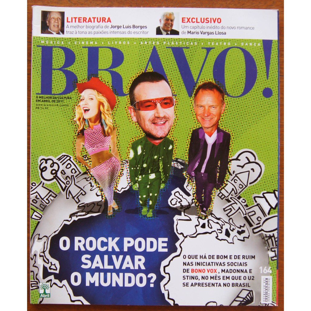 Revista Bravo Nº 164 Madonna Bono Vox Sting Mario Vargas Llosa Jorge Luis Borges