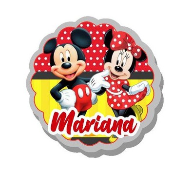 Adesivos Personalizados Tema Minnie e Mickey Vermelho para Lembrancinhas de Festa infantil Aniversário etiqueta adesiva