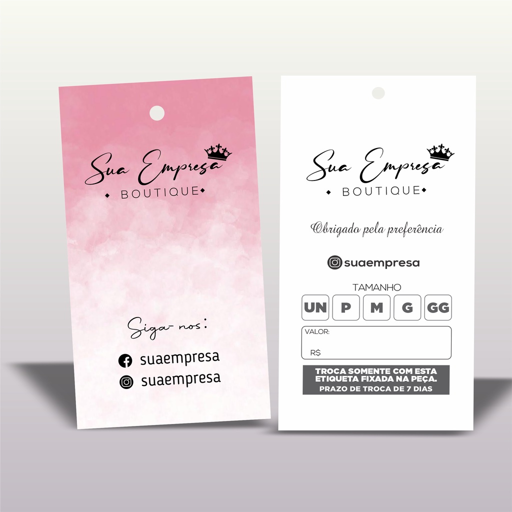 500 etiquetas tags personalizadas roupas em Oferta na Shopee