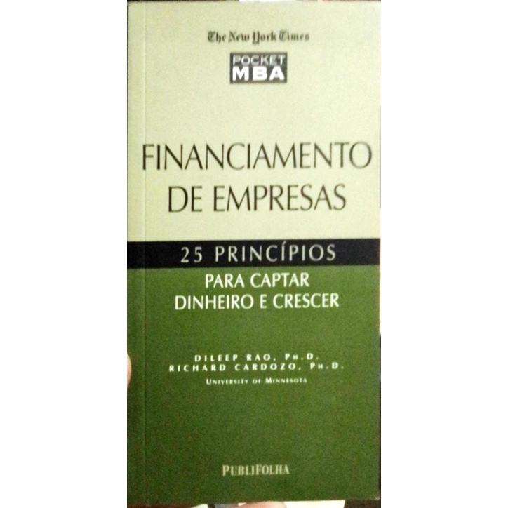 Financiamento de Empresas - Dileep Rao - Richard Cardozo
