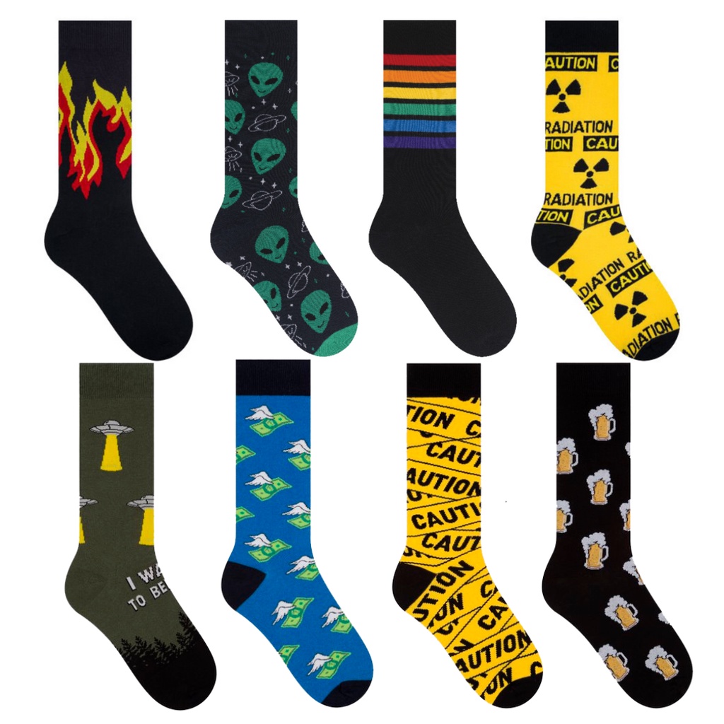 Meia Cano Longo Street Fogo Danger Alien Et Arco Iris Hype Dança Fitness Estampada