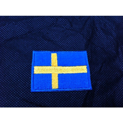 Patche Aplique Bordado Da Bandeira Da Suécia 5,5cm Por 4cm