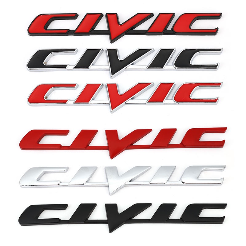 3D Metal Emblema Adesivo Para Honda Civic Carro Traseiro Cauda Tronco Logotipo Adesivos Decalques Acessórios Automóveis