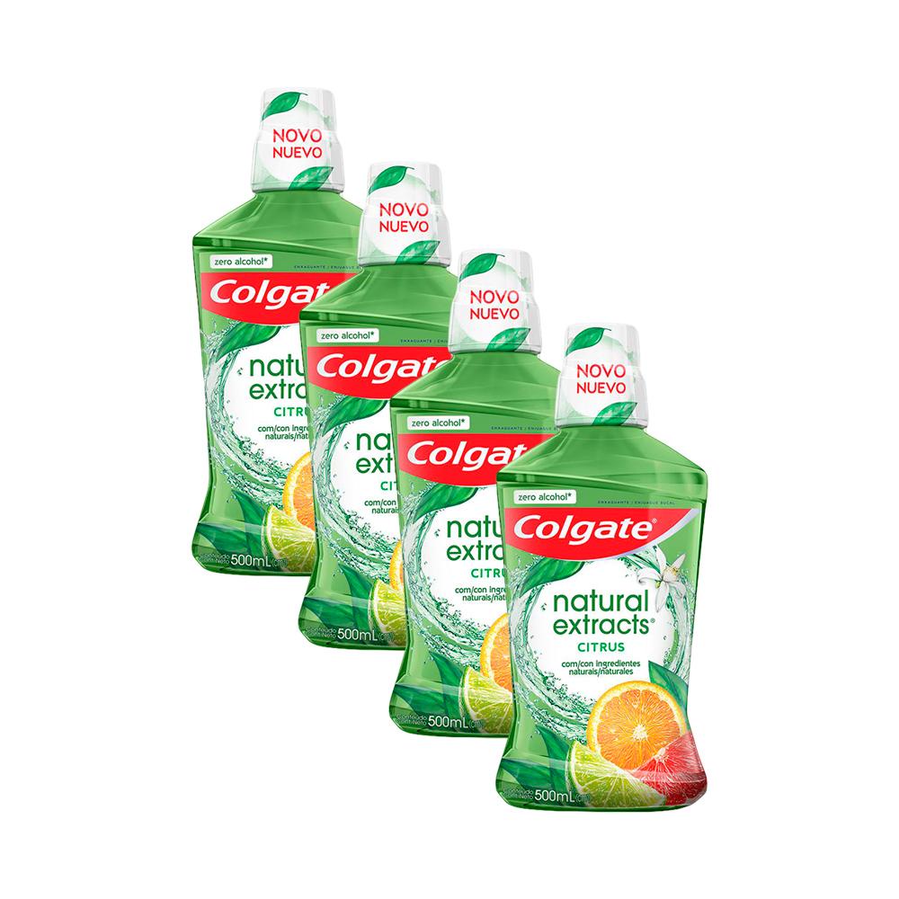 Kit 4 Enxaguante Bucal Colgate Natural Extracts Citrus 500ml	