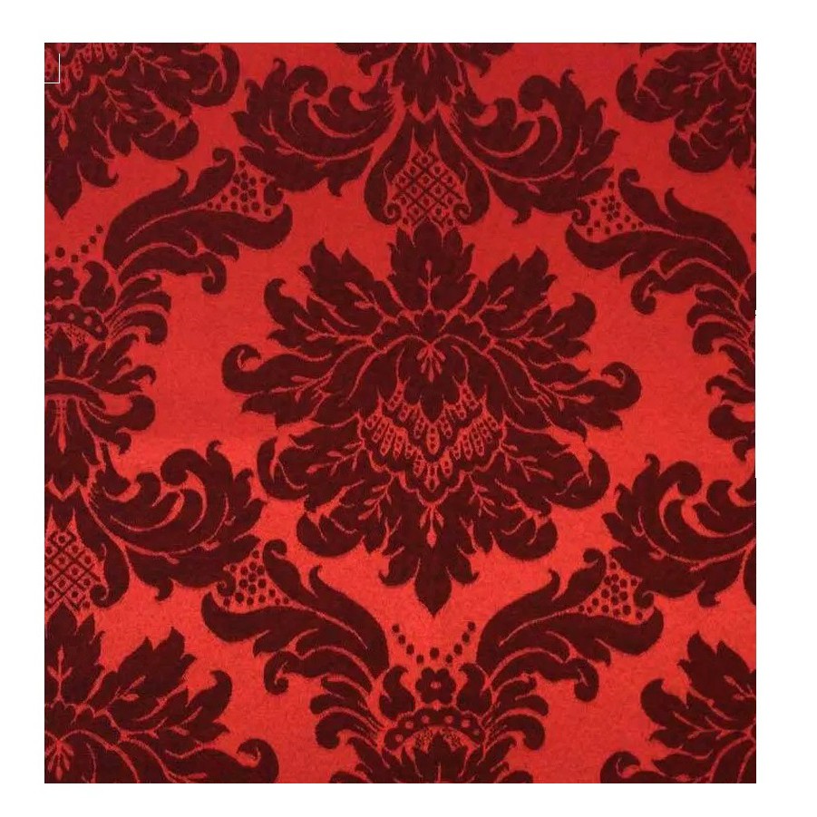Tecido Jacquard Vermelho Com Preto - 1,0m Comp X 2,80m Larg — imagem 2 de 2