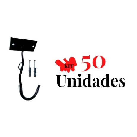 Kit 50 Ganchos para bicicletário Condomínio pendurar Bike Posição Vertical  Atacado