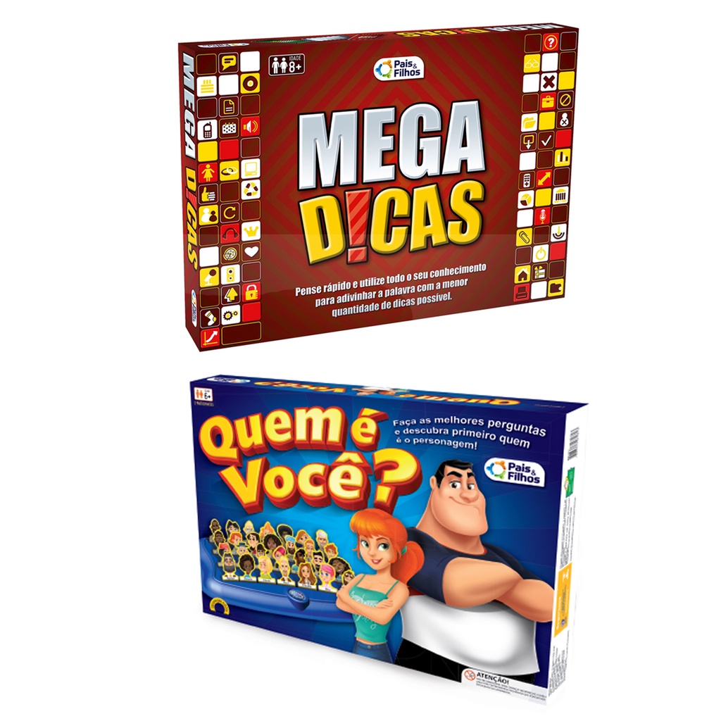 Jogo Tabuleiro Quem é Você Top Line + Teste de Conhecimento Mega Dicas - Pais e Filhos