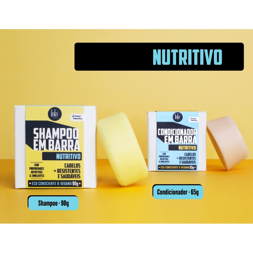 Kit Shampoo e Condicionador em Barra Nutritivo Lola Cosmetics Shopee