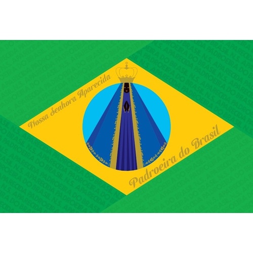 Bandeira do Brasil Nossa Senhora sem haste 90X140CM
