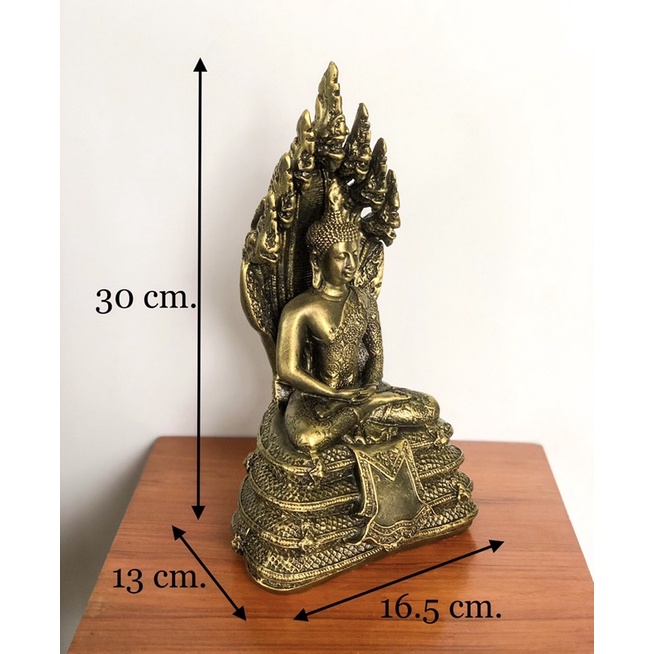 รูปสินค้า พระนาคปรก หน้าตัก 5 นิ้ว สีทองเก่า ประจำวันเสาร์